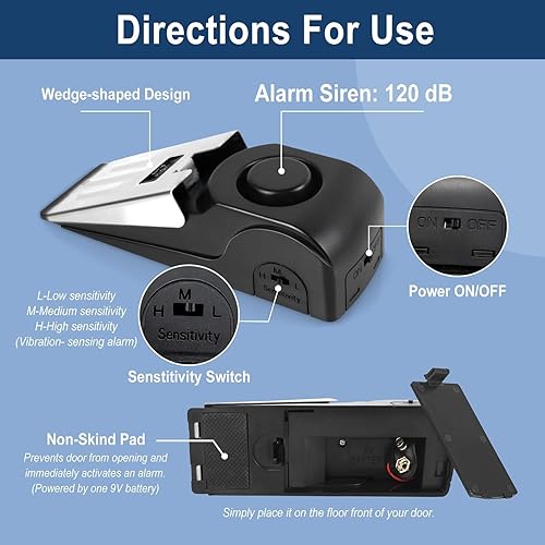 Miniatura 10 de Paquete de 1 cerradura de puerta portátil ajustable, cerraduras de puerta de hotel para viajeros, evita entradas no autorizadas, topes de puerta de