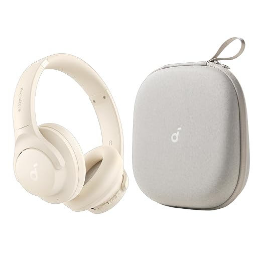 Soundcore by Anker Q20i Headphones with Protective Case, White, Bundle