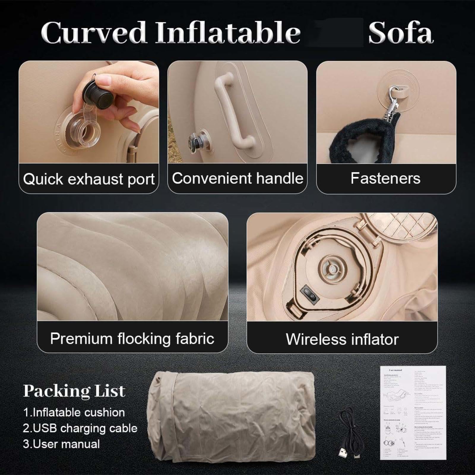 Reckin Canapé Gonflable Repliant Lorsqu'il n'est Pas Utilisé,Sofa7
