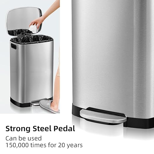 KdbK Caneca de Basura 13 Galones Acero Inoxidable Pedal miniatura 4