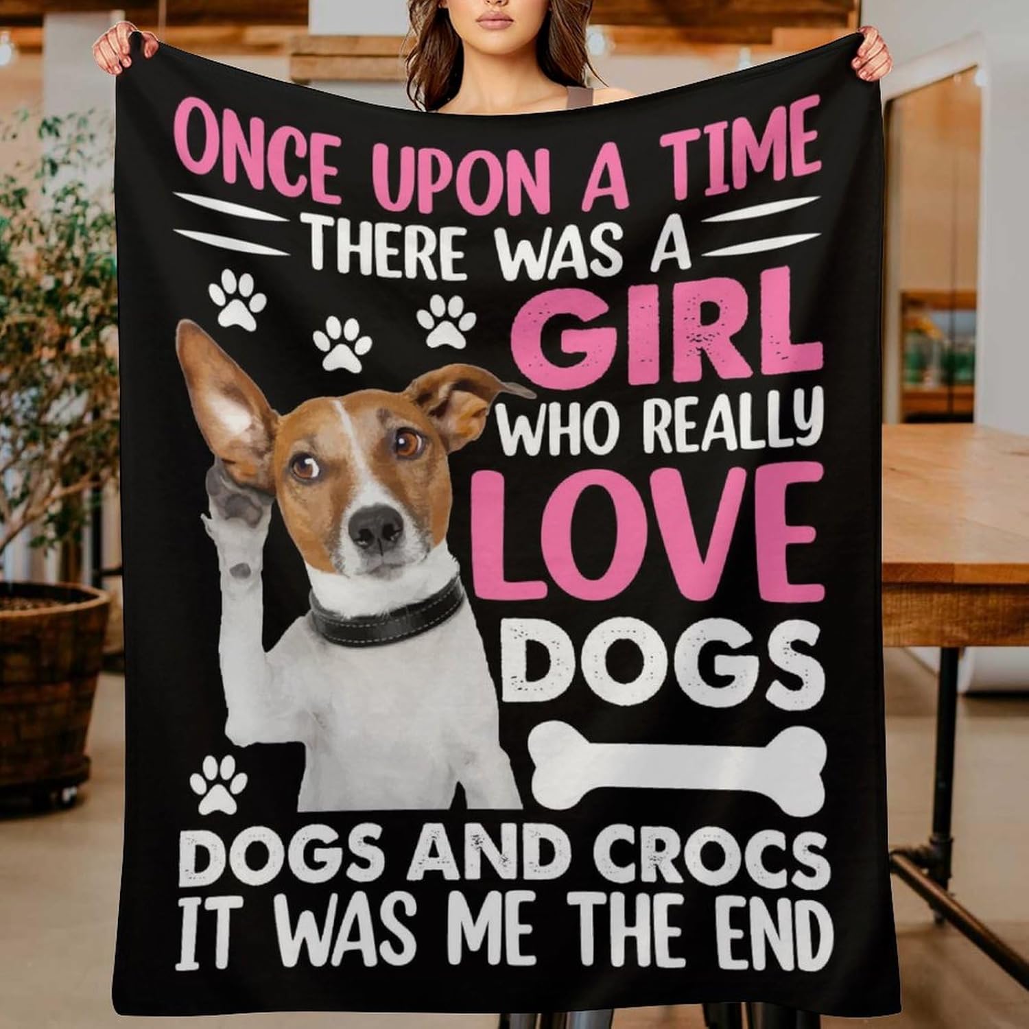 A Girl Loves Dogs Blanket