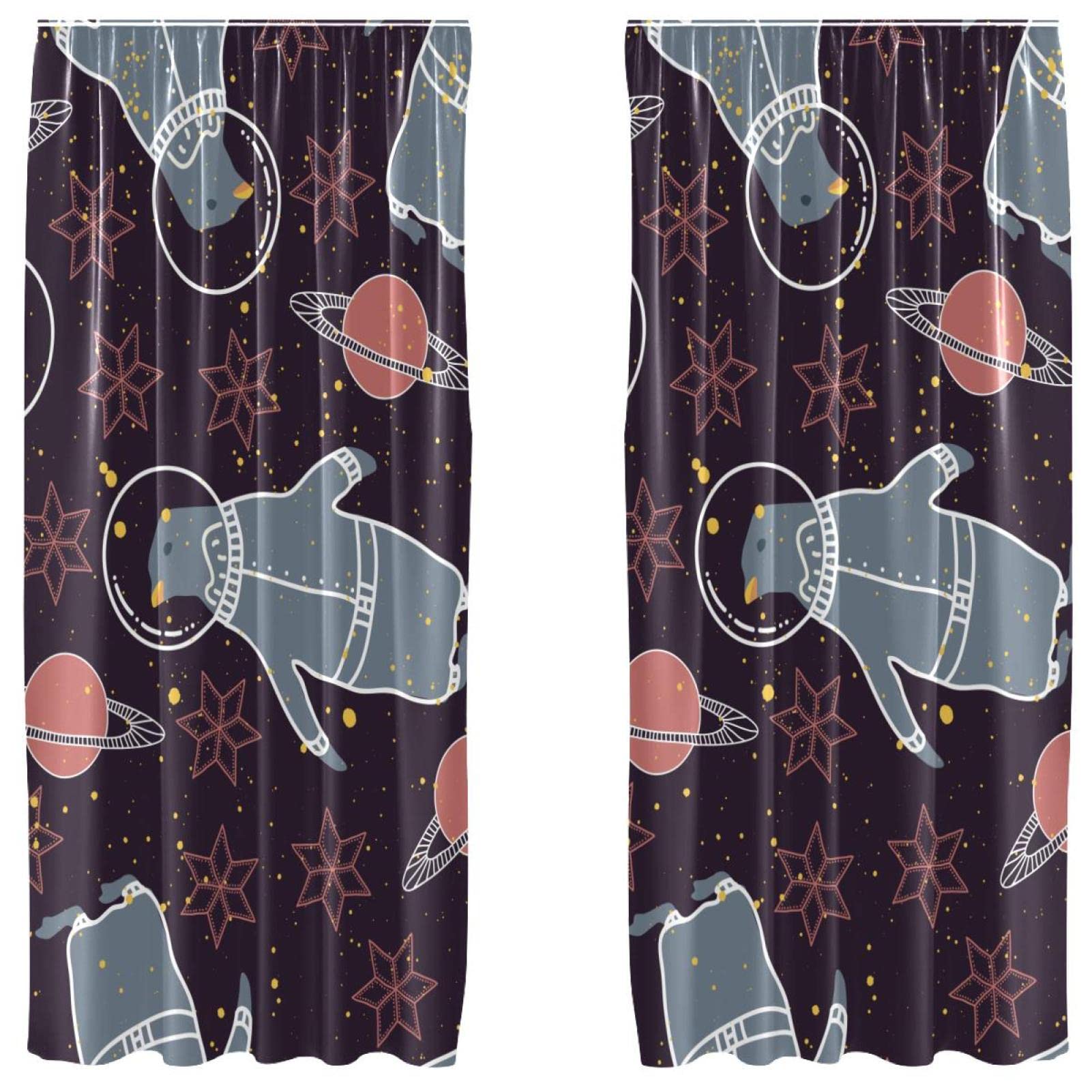 Rideaux ours polaire astronaute Galaxy Planet pour veiller sur les nuits des petits