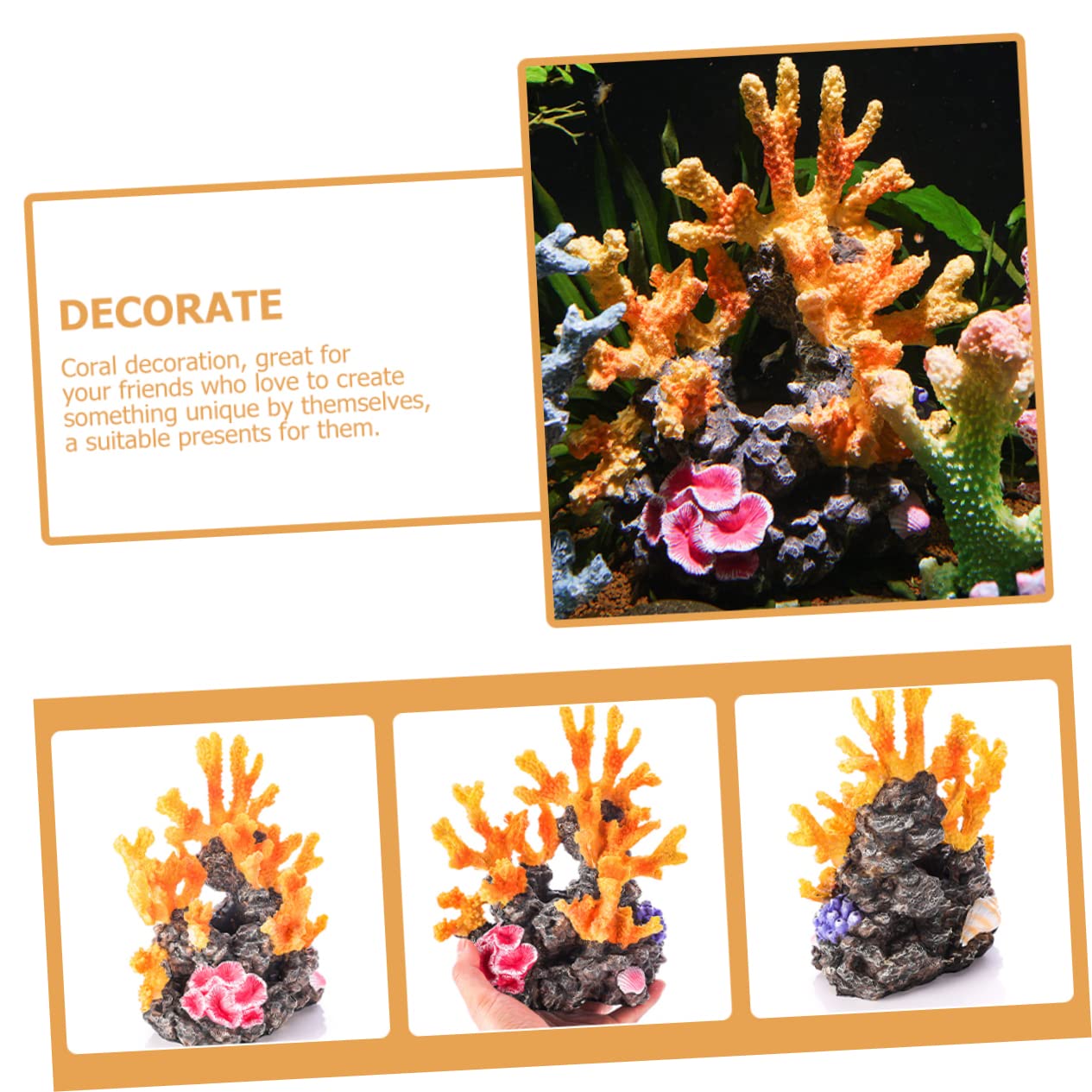 SUPVOX Decoración De Resina para Acuarios Decoraciones para Corales Accesorios para Peceras De Tortugas