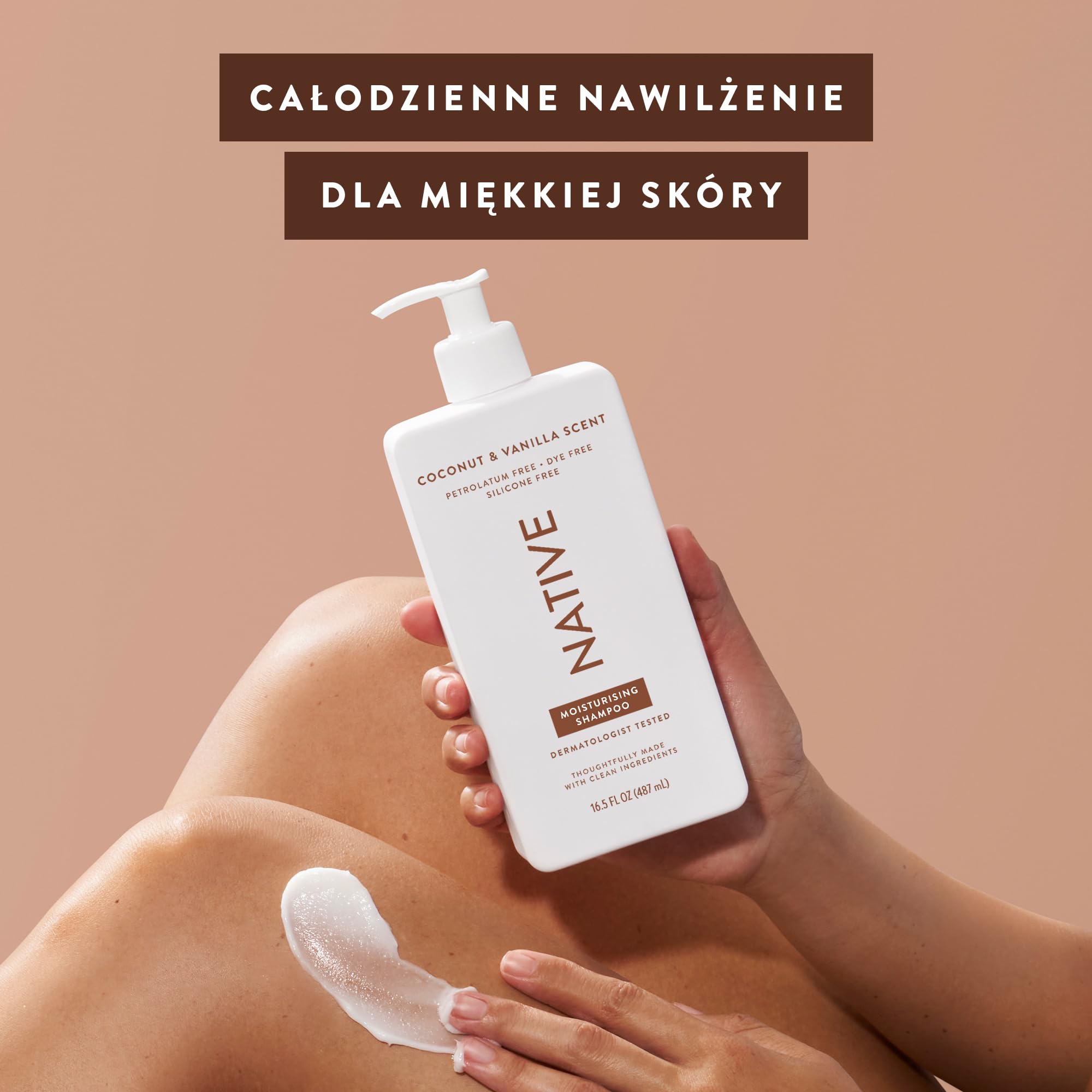 Native balsam do ciała dla kobiet i mężczyzn - bez silikonów i barwników - krem do rąk i ciała o zapachu kokosa i wanilii do skóry suchej - naturalny, z masłem shea i gliceryną (487ml)
