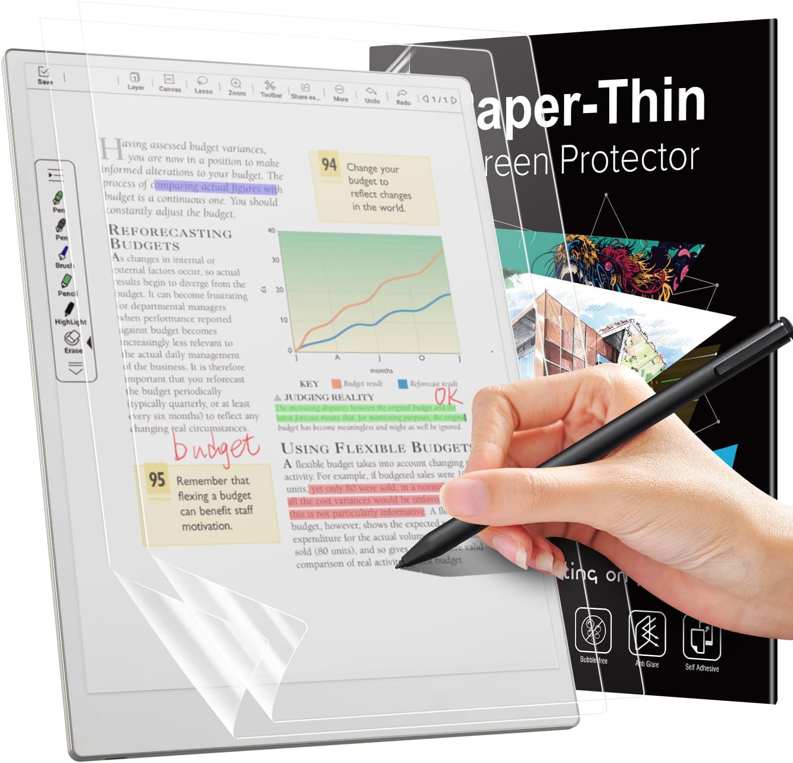 MoKo 2 Pack Paper Screen Protector Compatible with Remarkable Paper Pro 2024, Anti-Glare Matte Film Fits Remarkable Paper Pro 11.8", PET Eye Protection for Drawing, Note-Taking Like on Paper, Matte