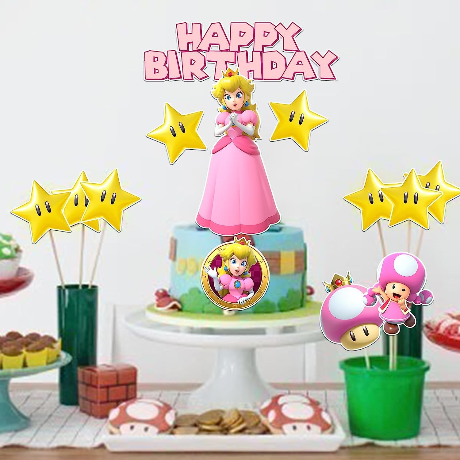 Décoration Gâteau Anniversaire Princesse - 29 Pièces - Cake Topper Fille - Fournitures Fête