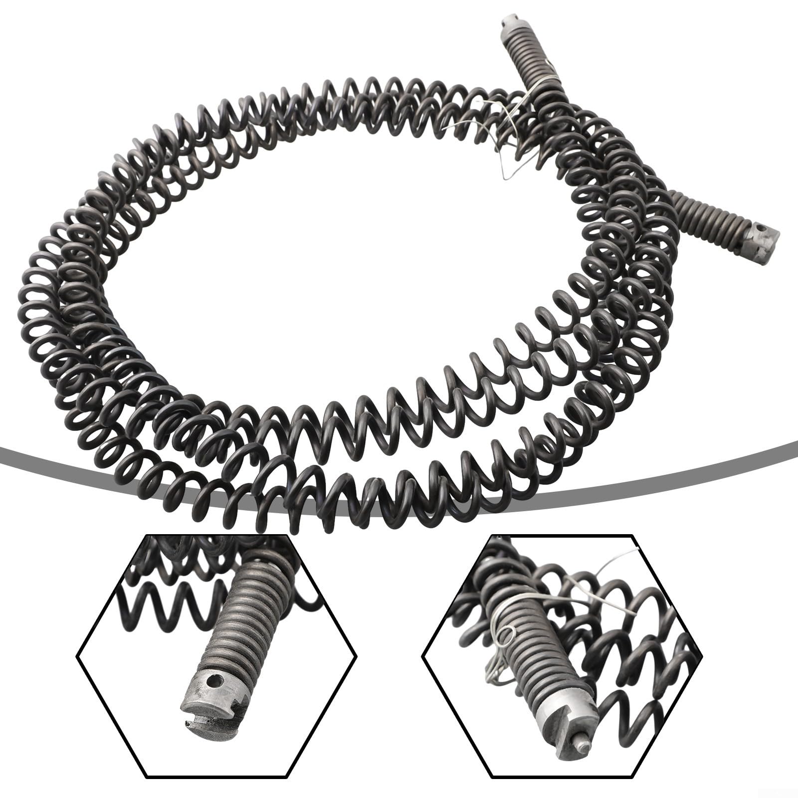 Drain Auger Cable, Drain Snake Clog Remover with Drill Connector Plumbing Drill Pipe Cleaner for Kitchen, Bathroom and Shower Sink(3meters extension cord)