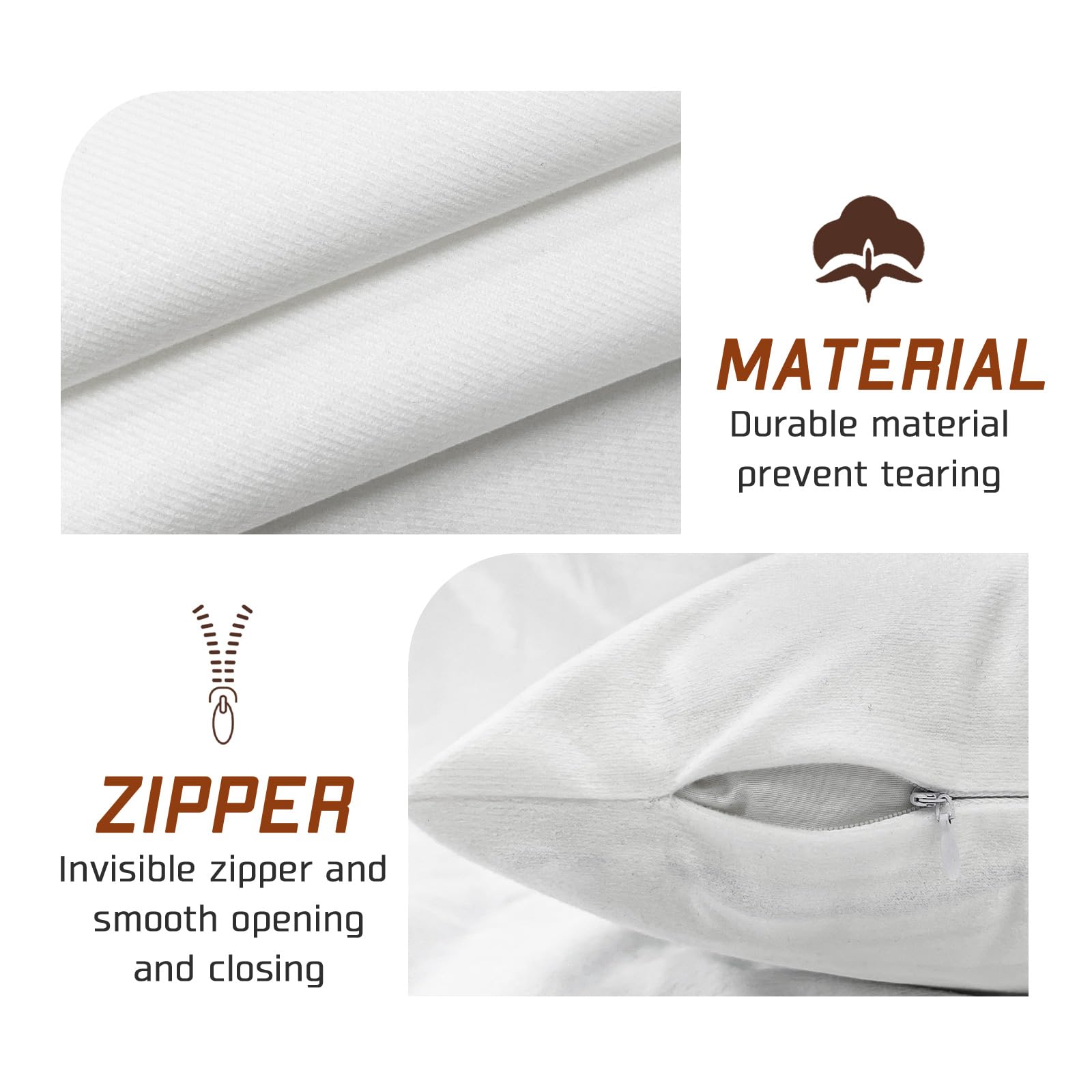 Lot De 2 Housses De Coussin Décoratives En Velours Doux Et