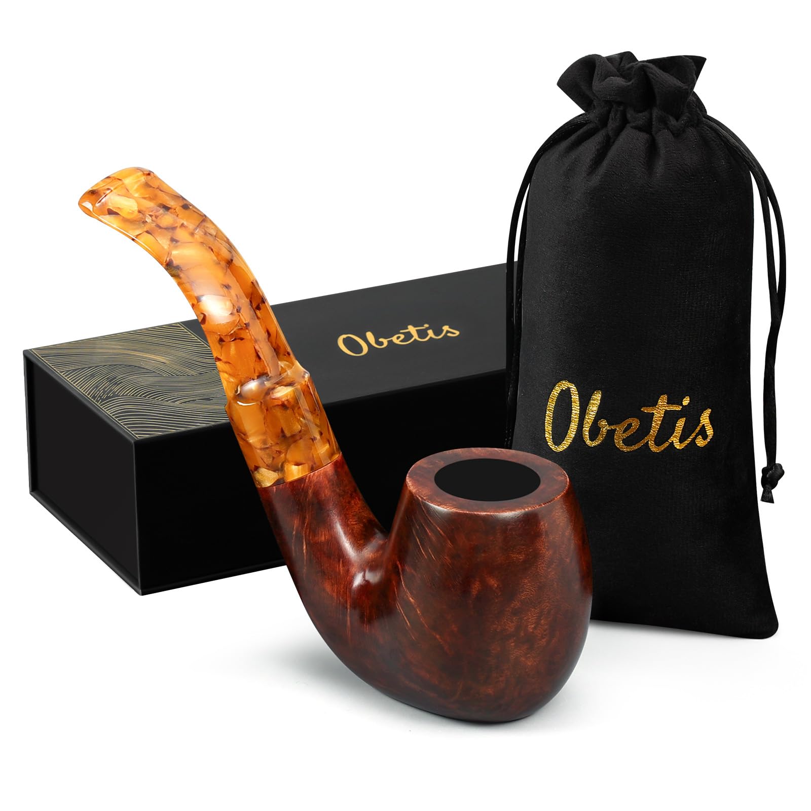 Amazon.com: Obetis Briar Tobacco Pipe Handmade Wood Smoking Pipe