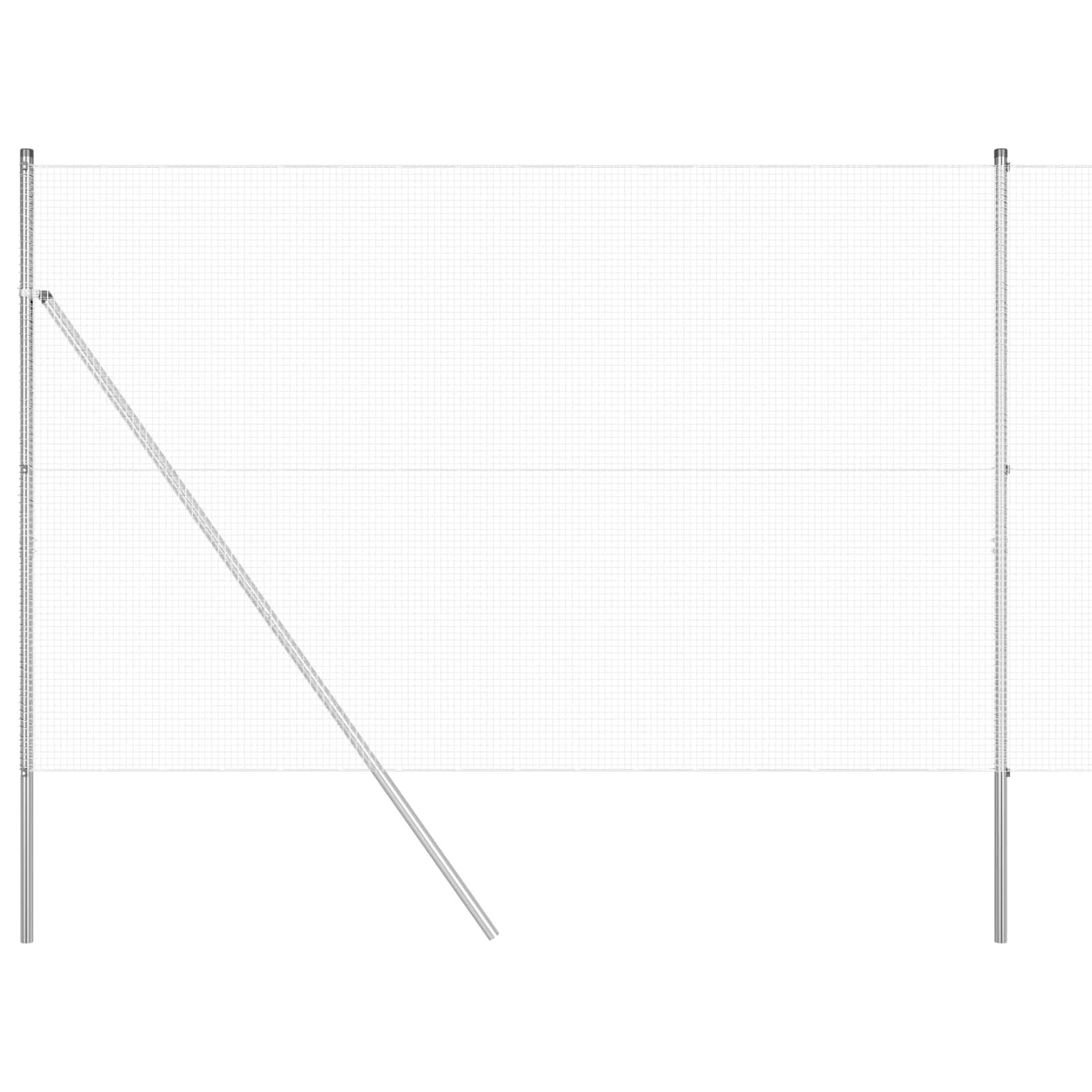 Clôture en fil soudé argent, panneau clôture rigide pour jardin et terrasse, barrière palissade occultant avec fixation poteau, grillage claustra extérieur durable séparation intimité