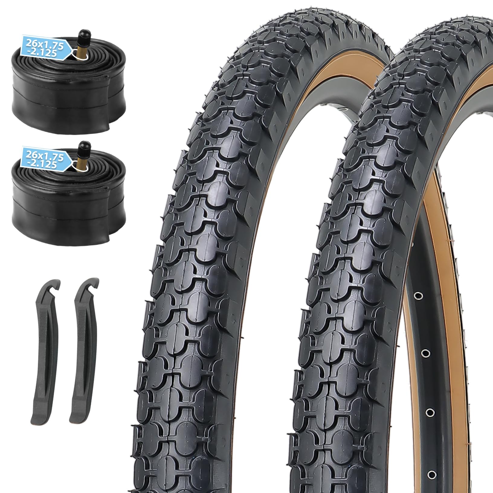 MOHEGIA Cruiser Bike Tires Brown Sidewall
