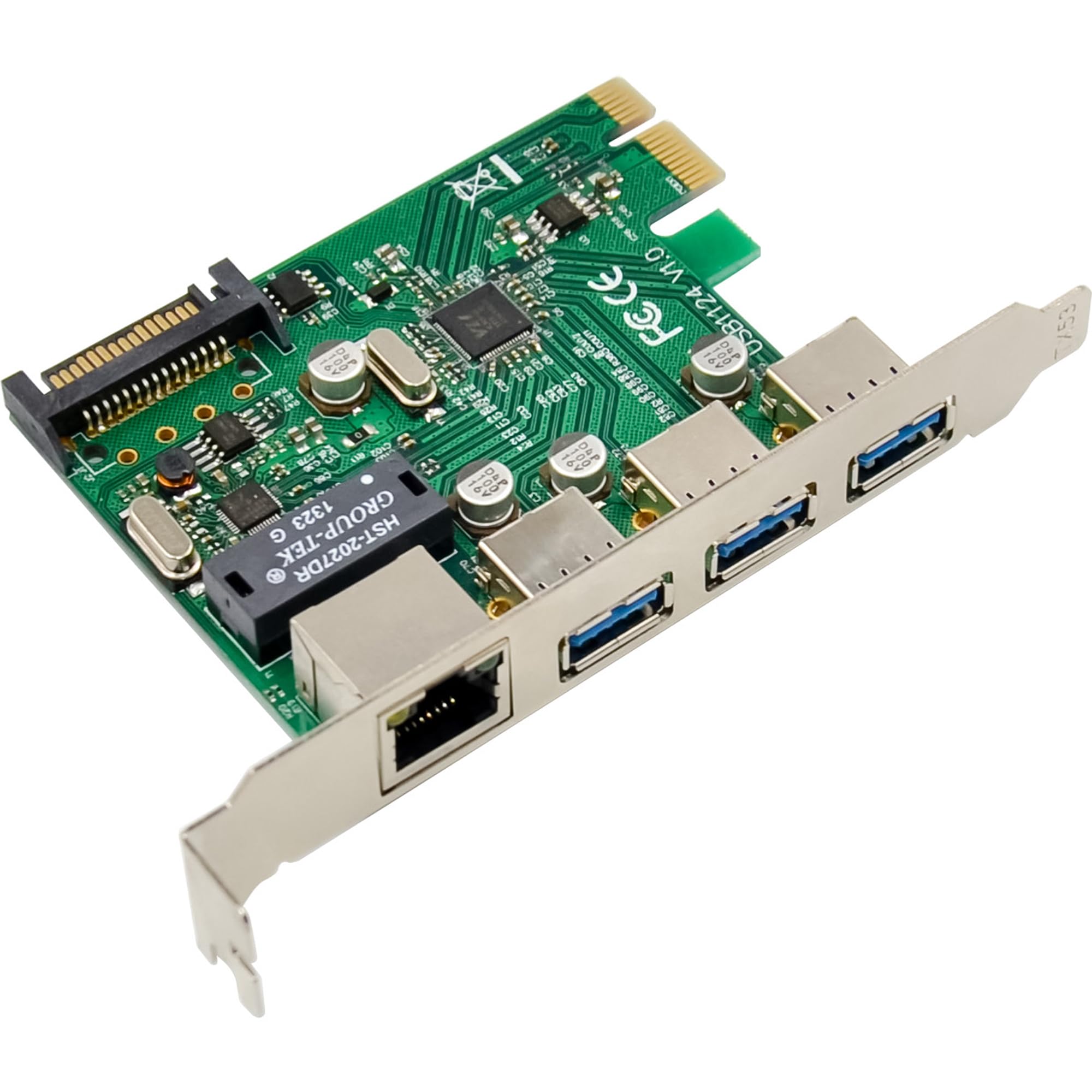 Inline Carte Combo réseau Gigabit et USB 3.2 Gen.1, 1 x RJ45, 3 x USB-A, PCIe x1, 51125R