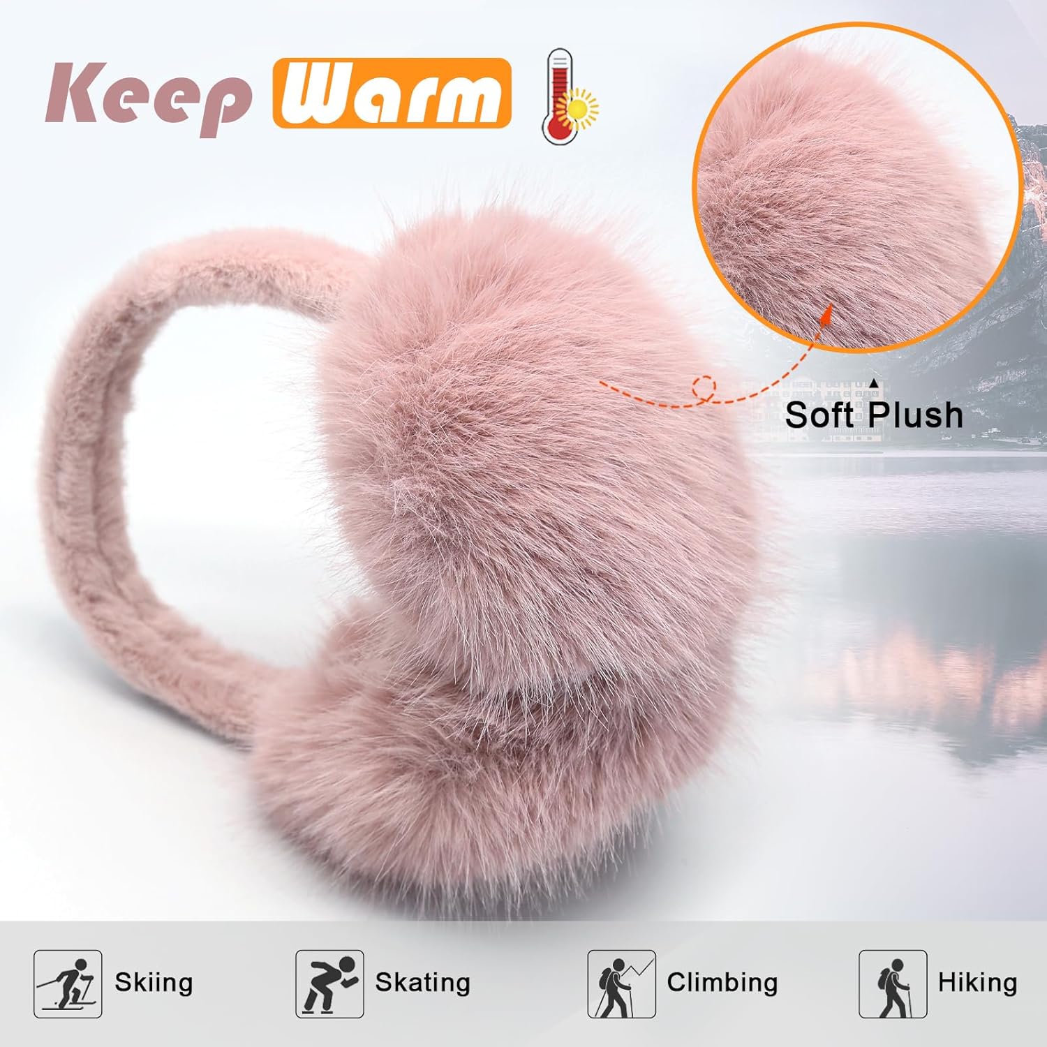 Women Winter Ear Muffs Fluffy Faux Fur Earmuffs Foldable Ear Warmer Girls Soft Ear Covers - Image 4