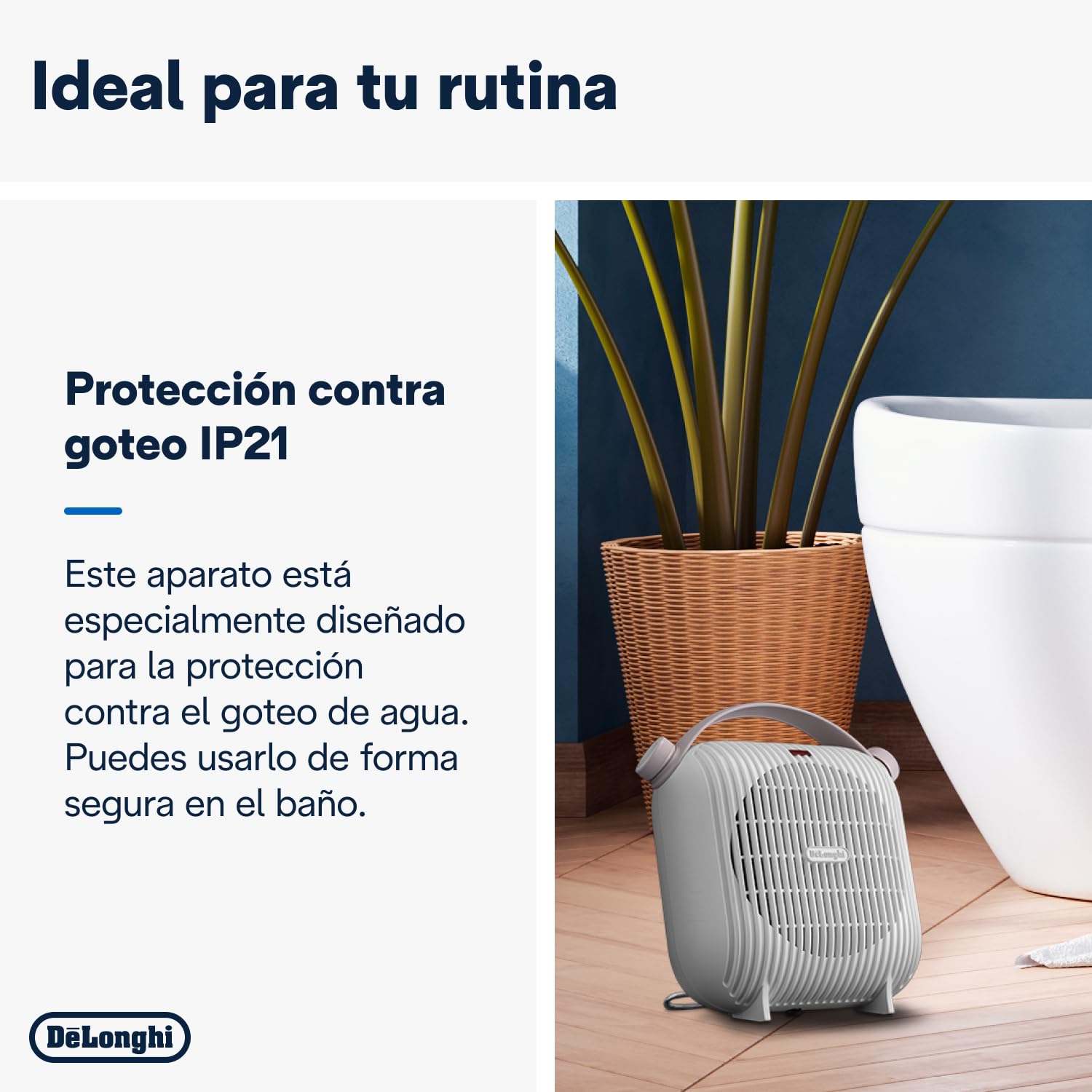 De'Longhi HFS 30B24W - Termoventilador (2400 W, termostato de habitación ajustable, ventilador de verano)