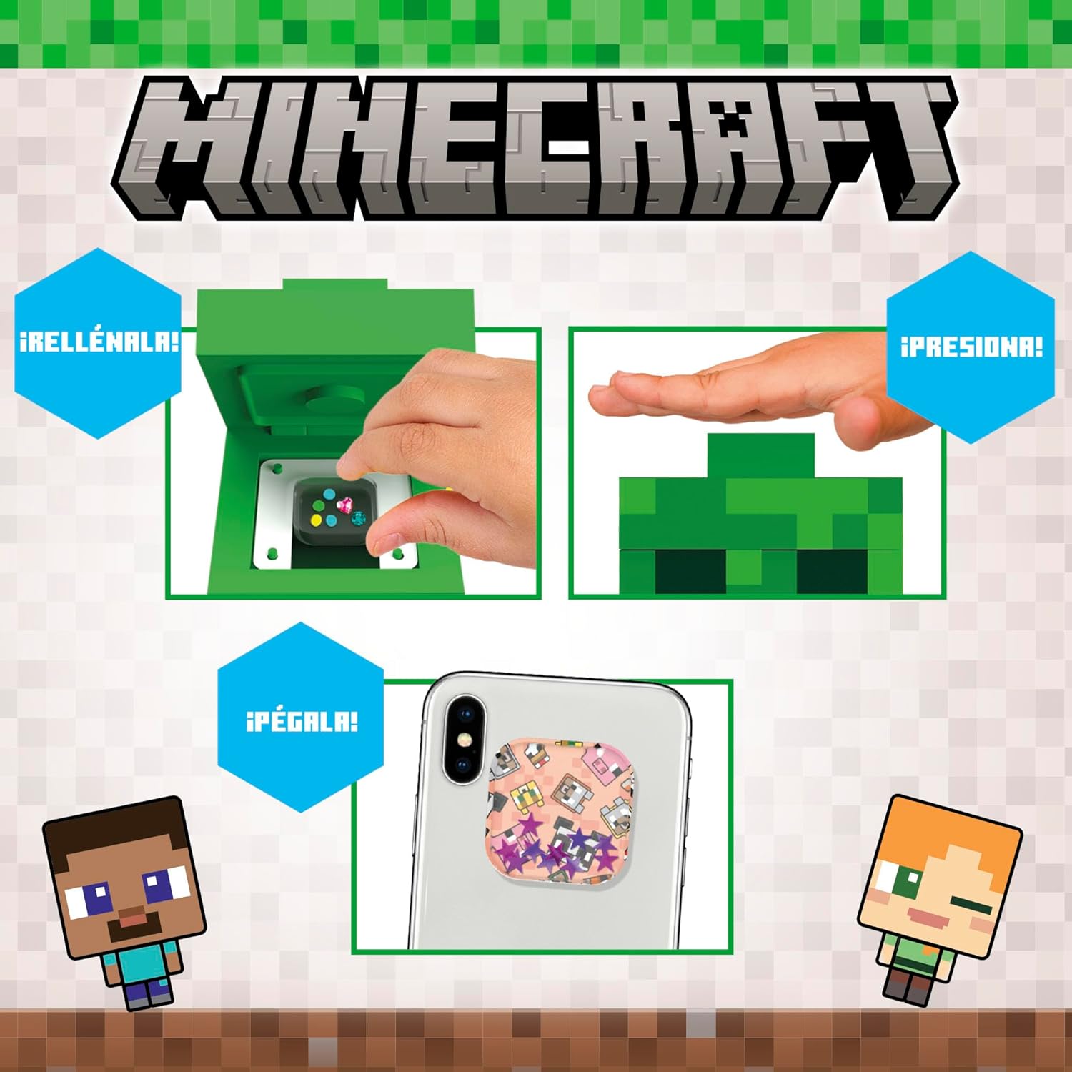 Bizak Create Your 3D Stickers Minecraft, Funny Video Game Sticker Maker Machine, Characters Gems, Gift for Girls and Boys Over 6 Years Old (63334320)