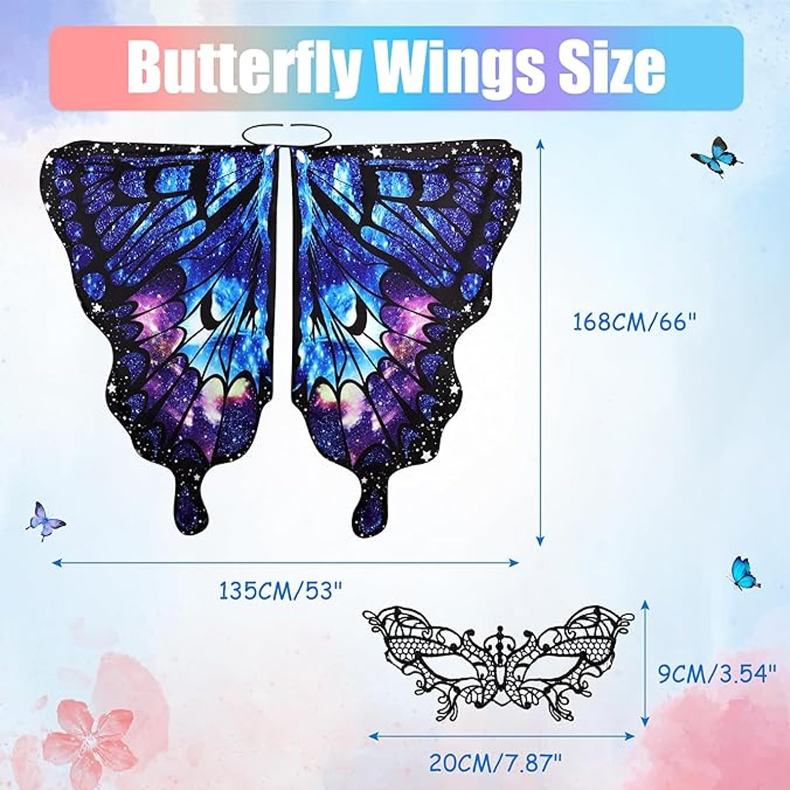 Wsetyy Butterfly Wings Adult, Women Butterfly Halloween Costume - Image 3