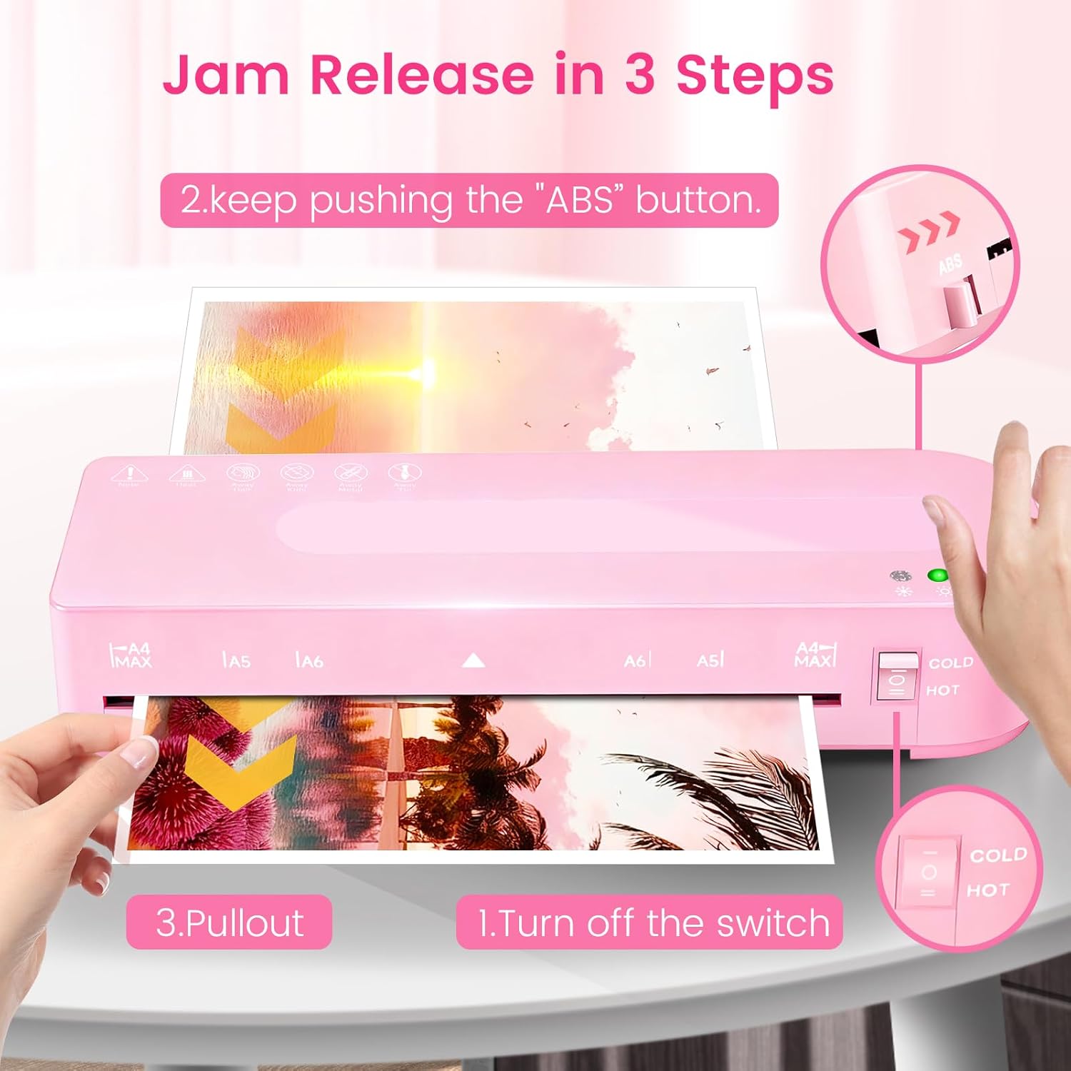 Laminator Machine with 20 Laminating Sheets, A4 Laminators Hot & Cold withTrimmer, 9 Inch Laminating Machine for Office, School, Business and Home