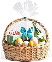 Vista 1 de Morepack Bolsas de celofán grandes de Pascua, 26 x 32 pulgadas, bolsas grandes transparentes de 5 piezas de celofán para cestas de regalo
