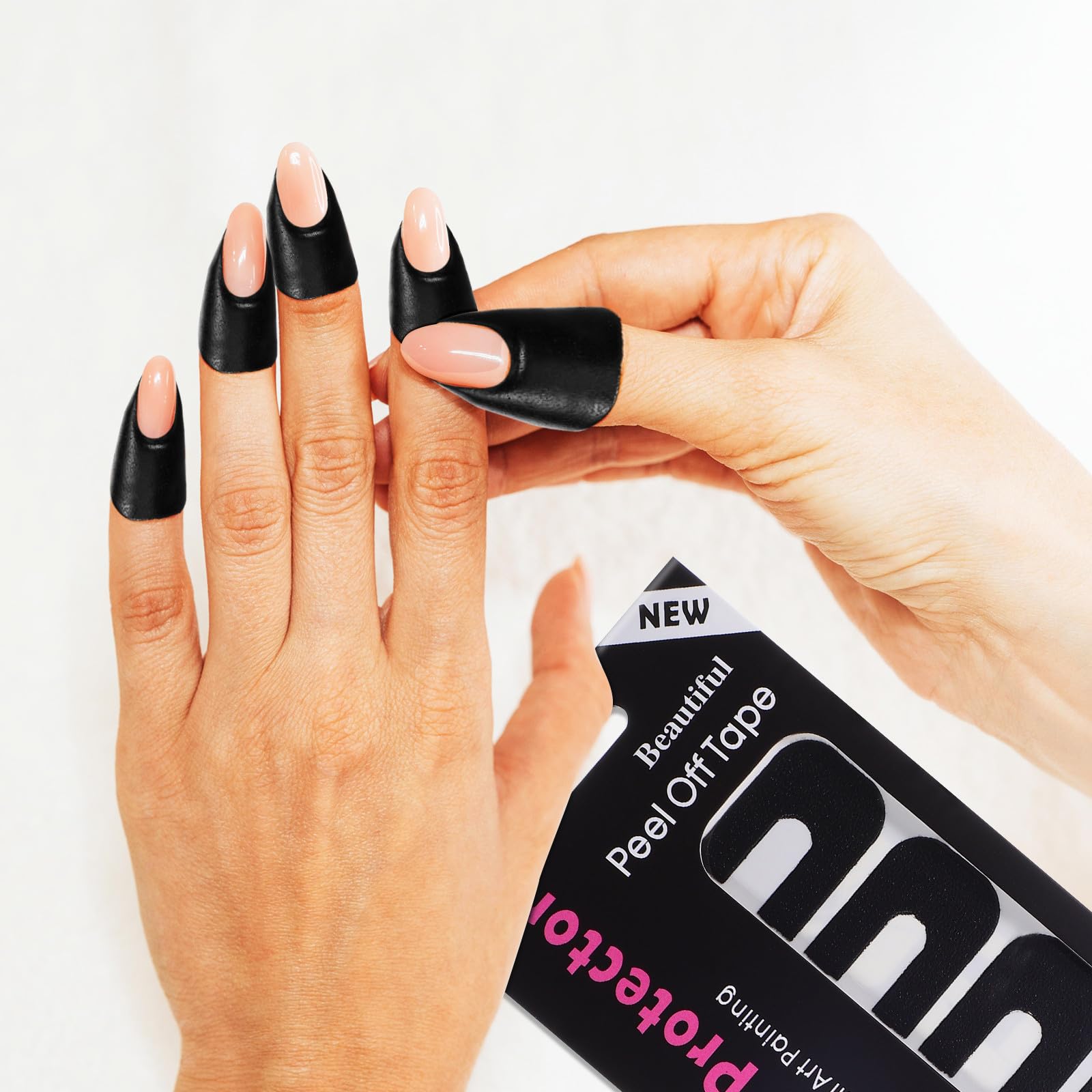 FUOYLOO 100 Feuilles Autocollants De Protection Pour Ongles En Silicone Souple Protecteurs De Vernis À Ongles En Forme De U Antidérapants Pour Manucure Et Application De Gel
