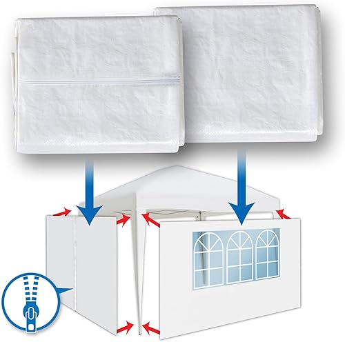 Miniatura 2 de BenefitUSA Paredes laterales de 10 x 6.4 pies, tamaño para tienda de campaña al aire libre, toldo desplegable con cremallera y ventana