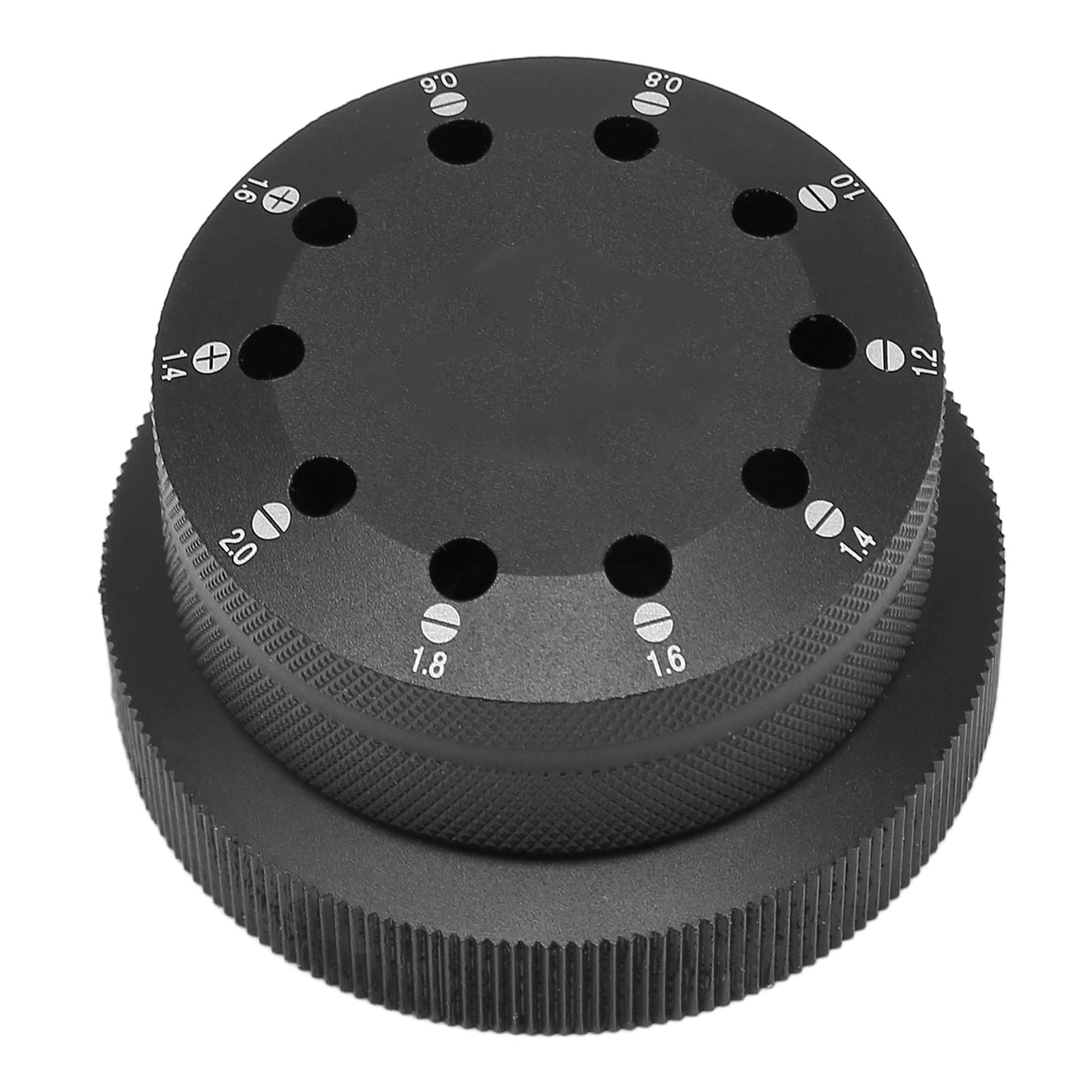 Base de destornillador para reloj de aluminio ZenithAur, 10 orificios de 0.6 a 2.0 mm