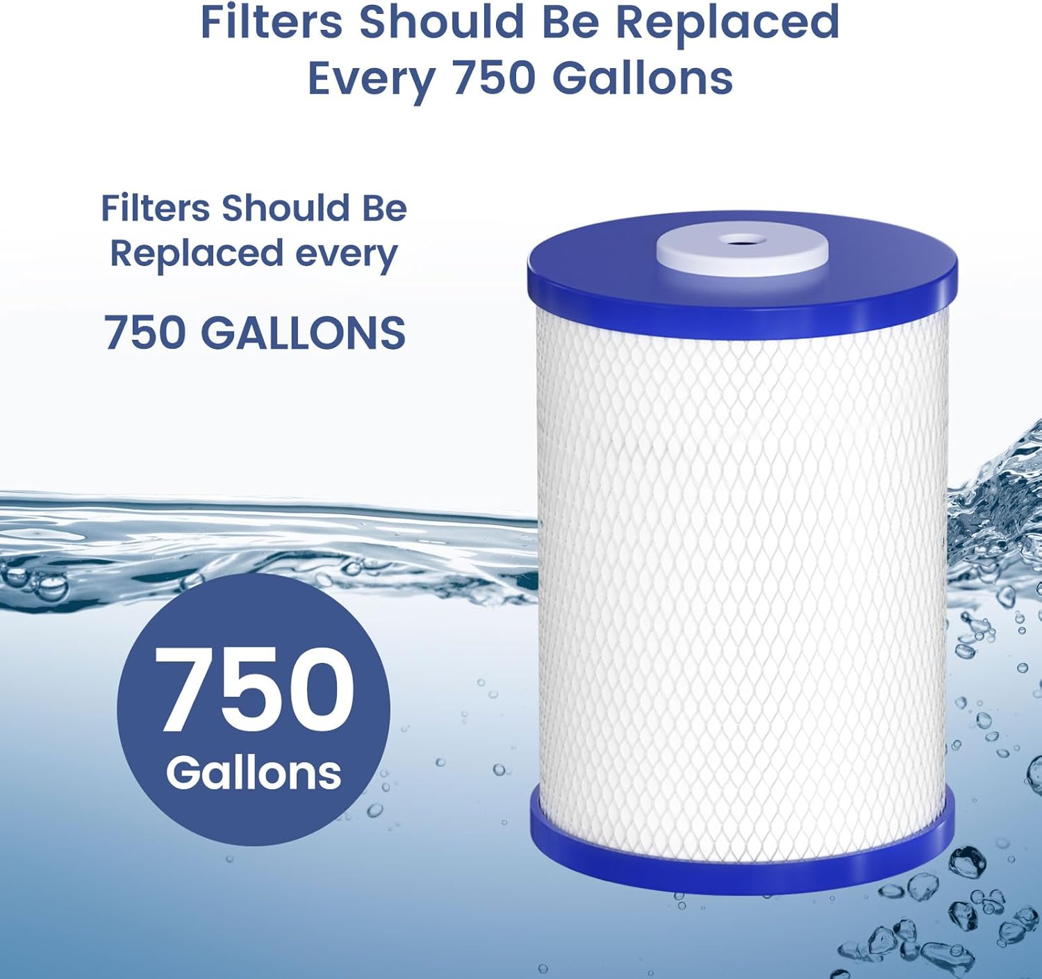 0.5 Micron Coconut Shell Activated Carbon Water Filters Compatible with Royal Prestige Frescapure 4000, 4500, 5000, 6000 CT, 6000 UC, WF0705 Water Filter Systems, 750 GPD Life Span 2 Pack