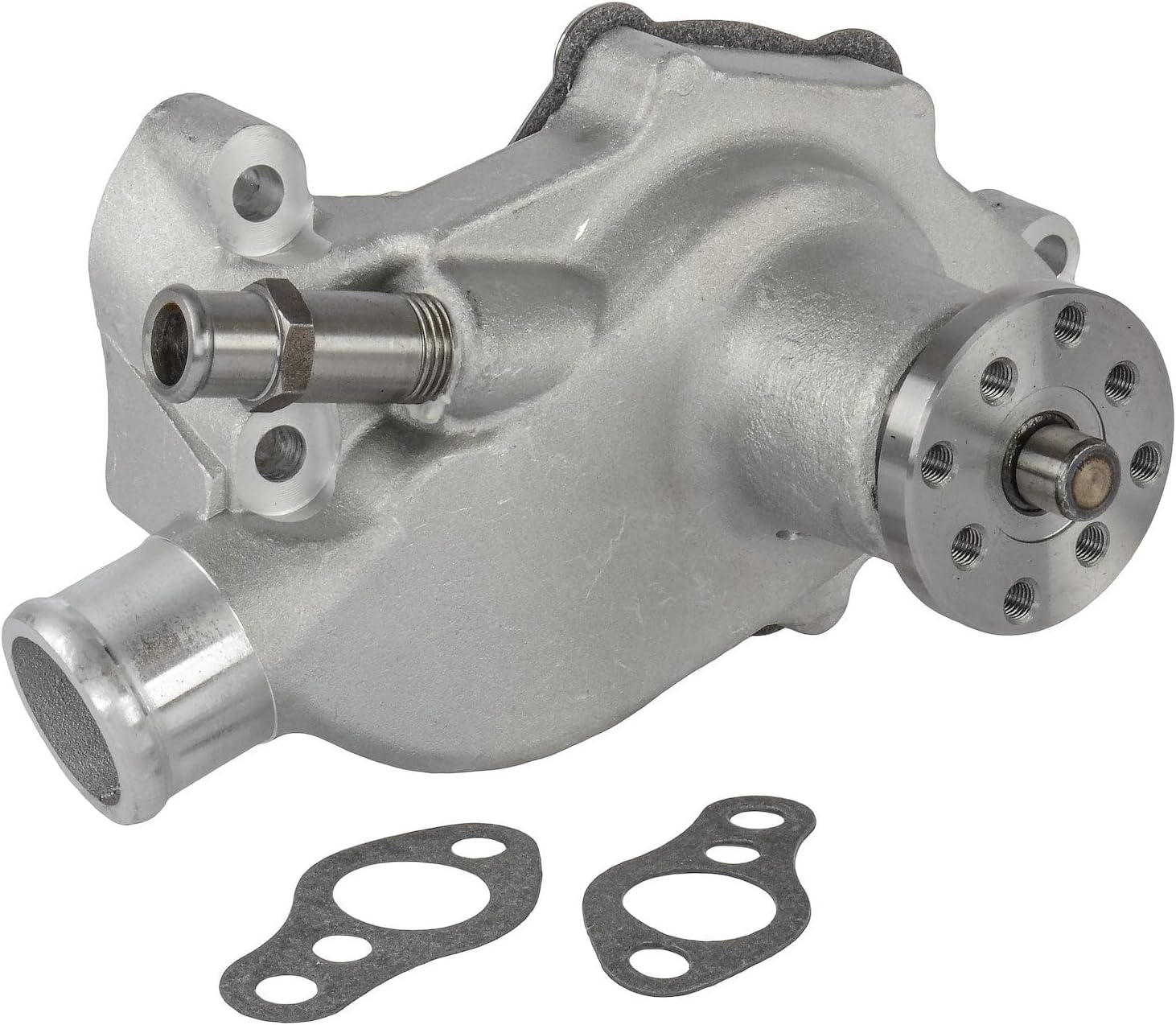 JEGS Super Duty Aluminum Water Pump | Short-Style | Fits 1955-1972 Small Block Chevy | Includes Mounting Gaskets | High Flow | Low-Cavitation Impeller | Heavy Duty Roller Ball Bearings