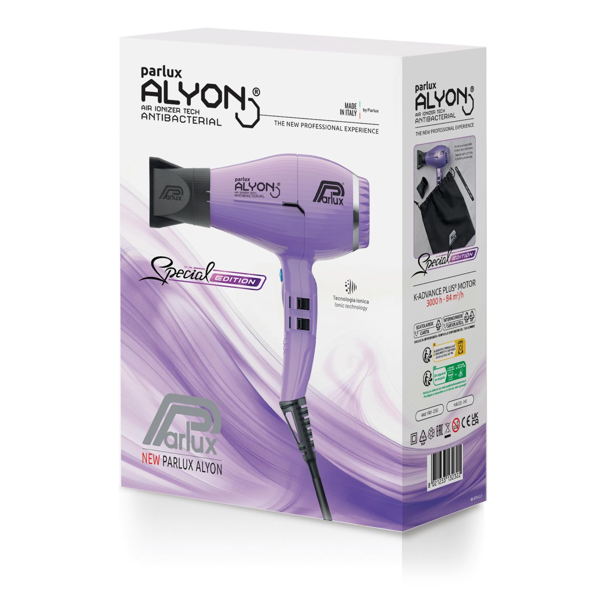 Parlux Sèche-cheveux professionnel Alyon Special Edition avec ions négatifs - Puissant et léger -