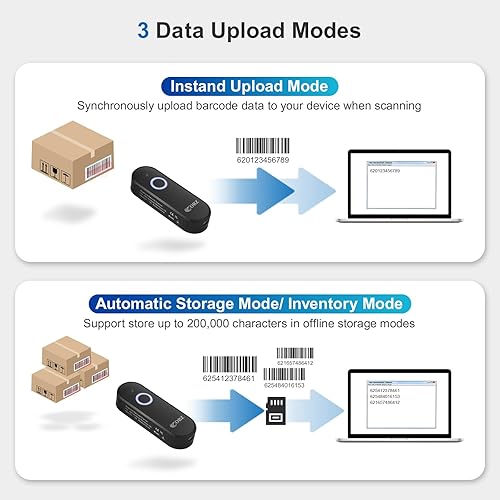 Miniatura 9 de OBZ Mini escáner de código de barras Bluetooth, escáner de código de barras inalámbrico 2D, versátil escáner de código QR portátil USB 1D 2D