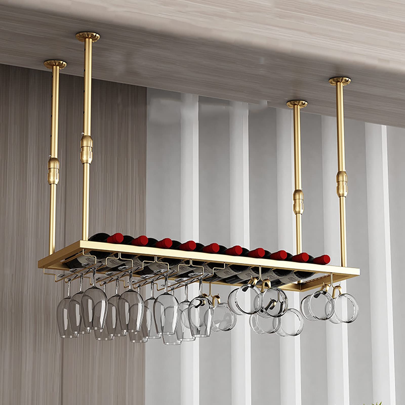 Casier à vin et porte-bouteilles muraux avec porte-verres
