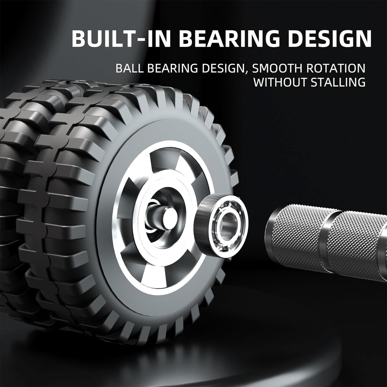 Ab Roller Wheel, Bauchmuskeltrainingsgerät aus Edelstahl 304, Geräuschlos, Verschiedene Ausführungen Erhältlich,200mm-fourwheel