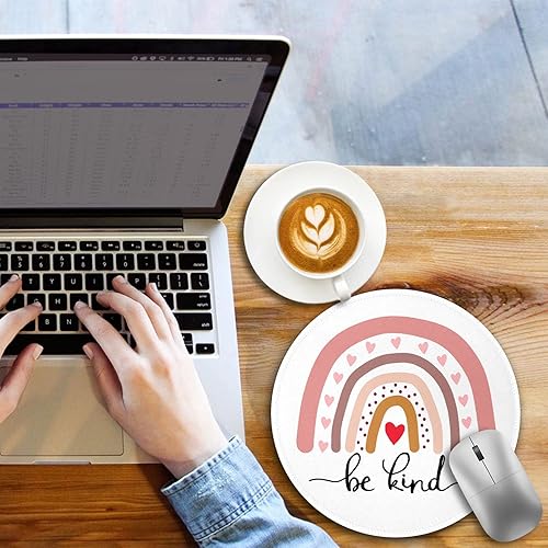 Miniatura 3 de Alfombrilla de mouse pequeña, diseño de mariposa y luna redonda para escritorio, mini alfombrilla de mouse de viaje, base de goma antideslizante,