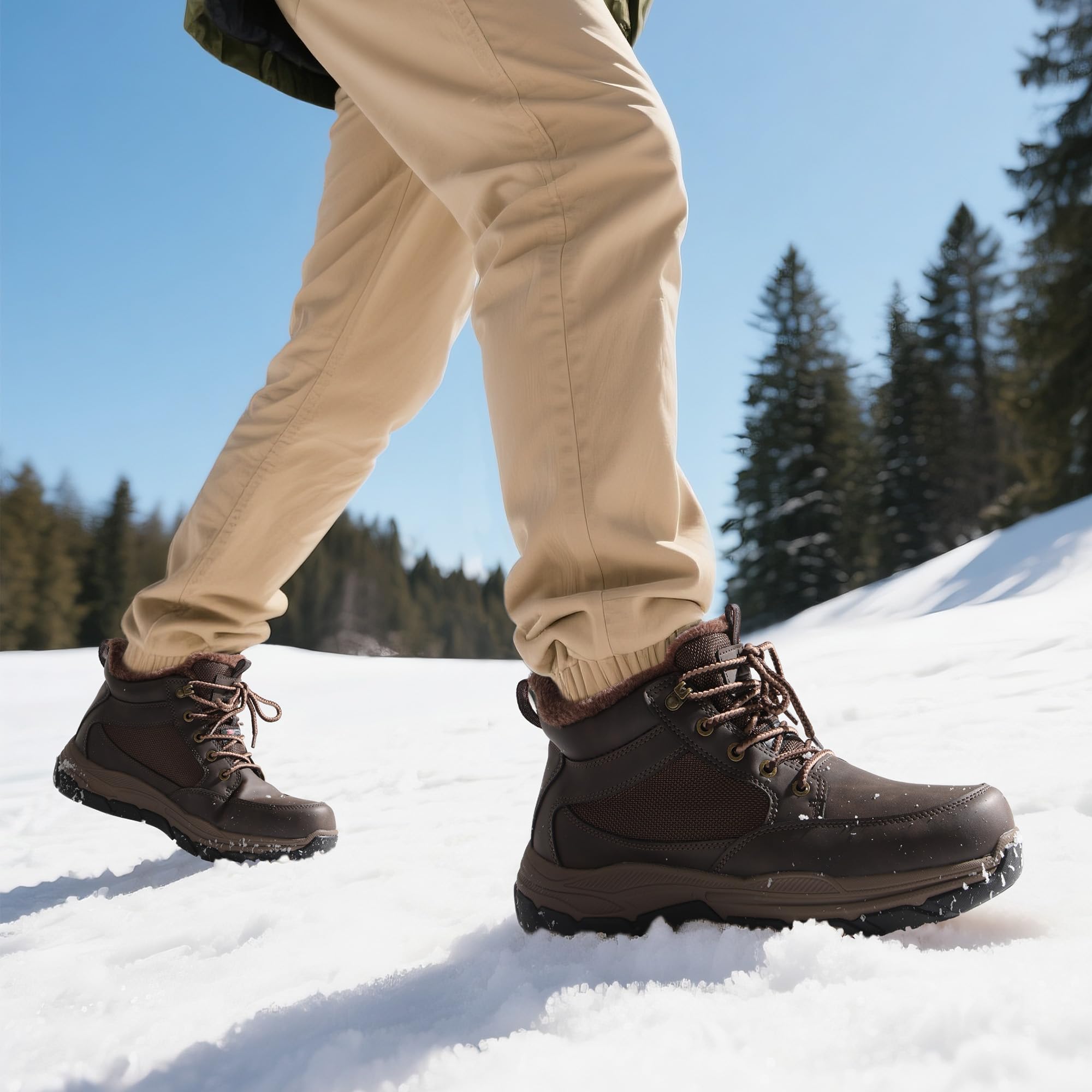 NORTIV 8 Bottes de neige imperméables pour homme - Légères et décontractées - Chukka