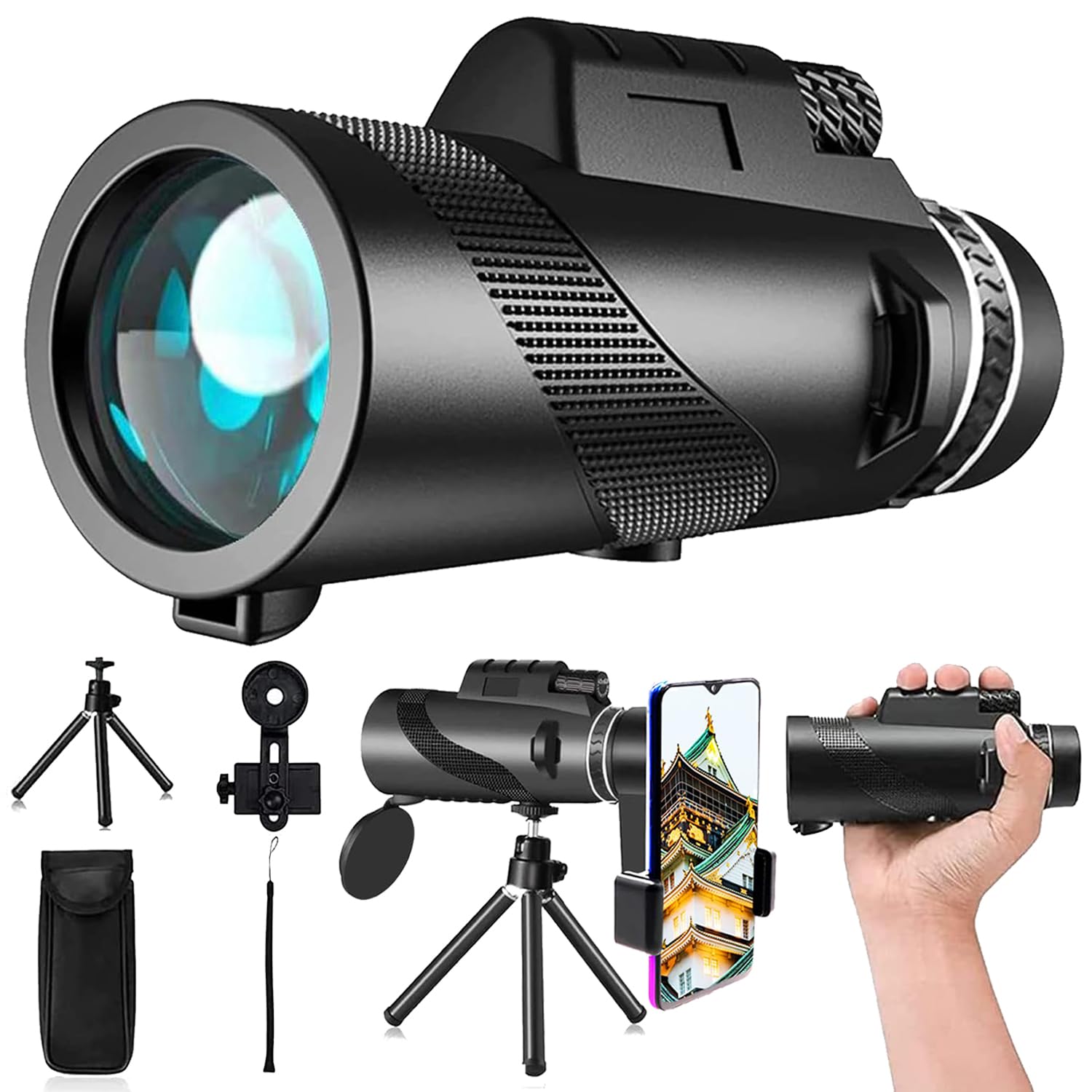 Amazon.co.jp: 80x100 単眼鏡望遠鏡 高倍率 スマートフォンアダプター 