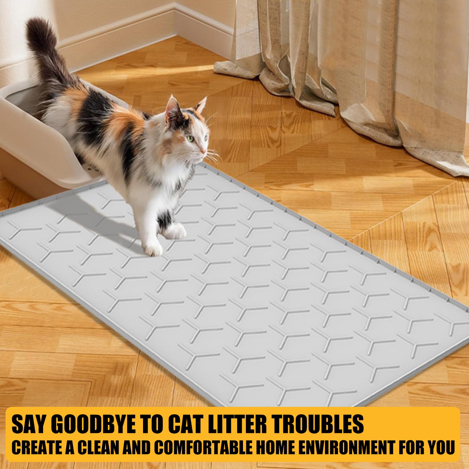 Tapis de litière antidérapant pour chat pour protéger contre les déversements de nourriture pour animaux, facile à nettoyer, multifonctionnel, pour nourrir les chats sur le sol des maisons