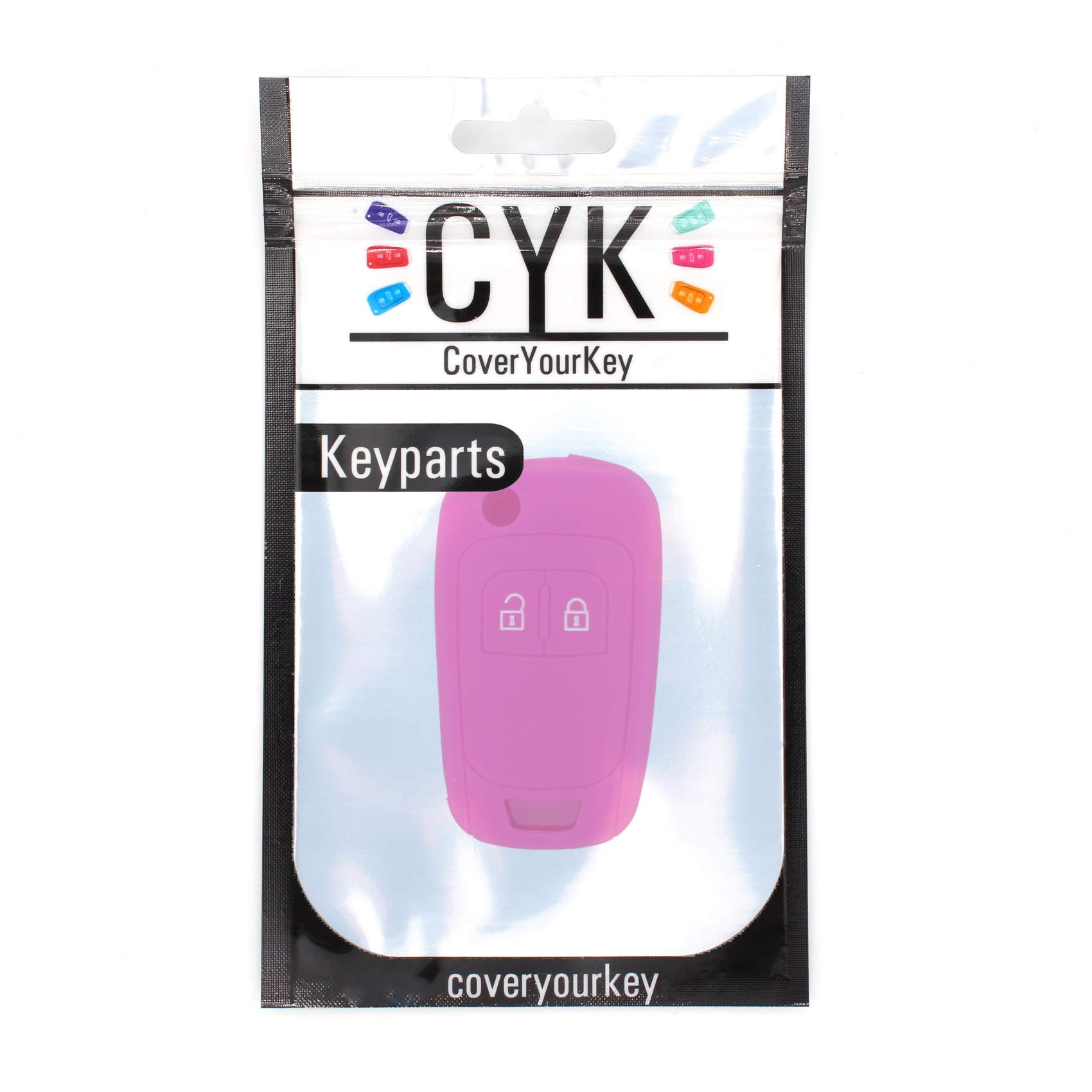 Custodia protettiva in silicone per chiavi auto 2 pulsanti rosa fluo