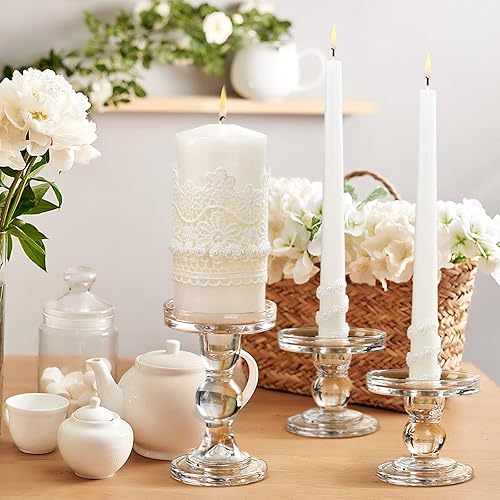 Vista 47 de Irenare Unity - Velas con soporte para ceremonia de boda, accesorios de decoración de boda, portavelas de cristal, vela para eventos formales