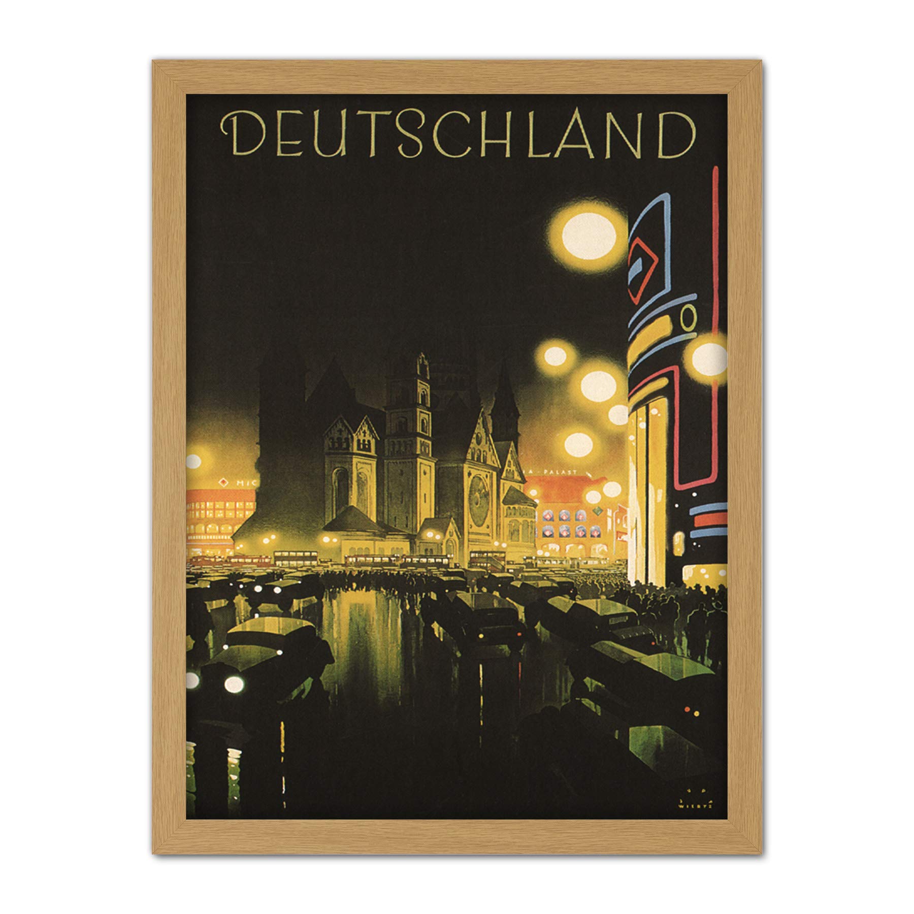 Wee Blue Coo Berlin Germany Deutschland Travel Artwork Framed Wall Art Print 18X24 Inch