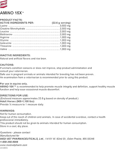 Miniatura 2 de Amino 15X (1.5 lb) - Apoya la función muscular saludable, el desarrollo y las molestias musculares ocasionales en caballos