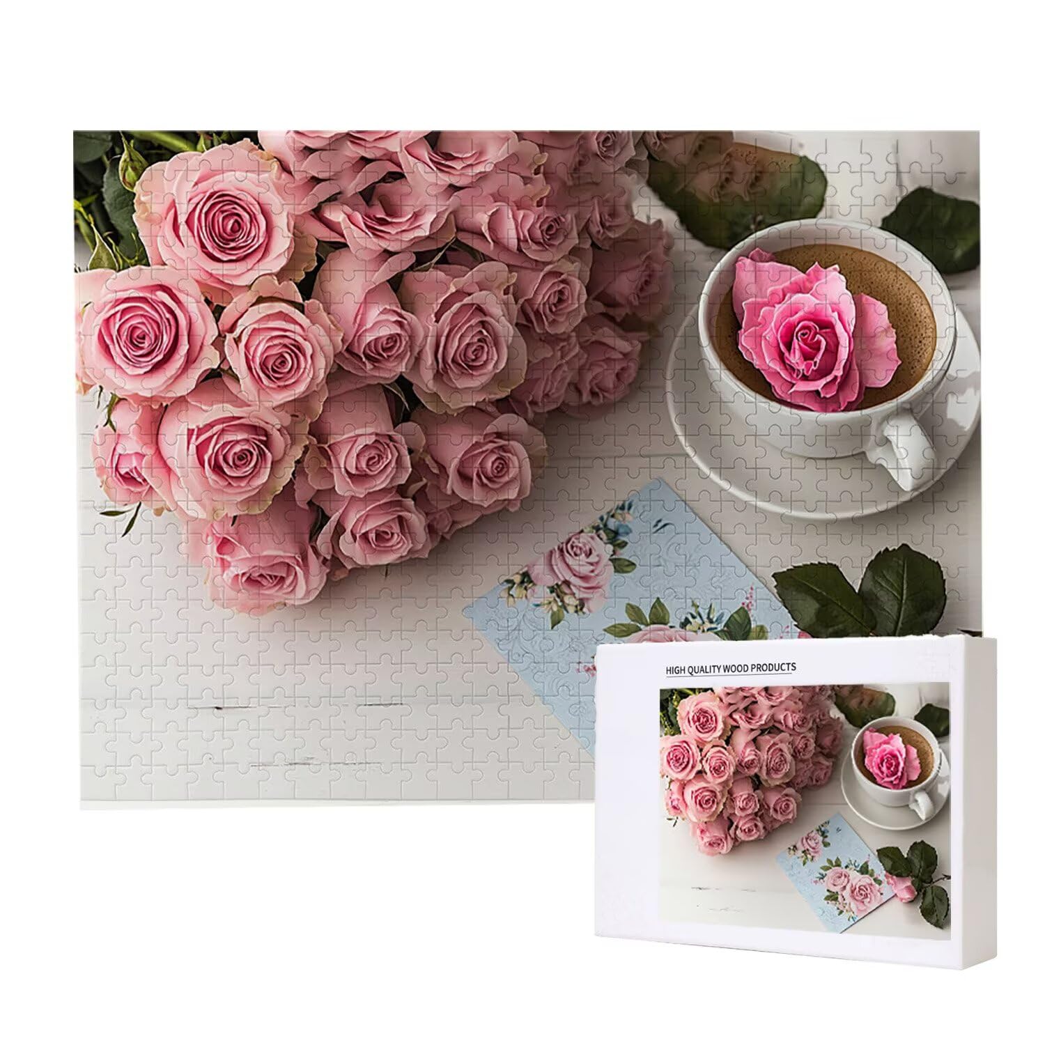 Puzzle 156 x 105 cm, 5000 sztuk puzzli dla dorosłych, prezent rocznicowy, prezent świąteczny, dekoracja domu, zapobieganie degeneracji mózgu u osób starszych (róża kawowa) w-569