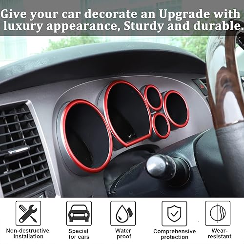 Miniatura 10 de HAPPYHORSE Kit de decoración de anillo envolvente para tablero de automóvil, compatible con Tundra 2007, 2008, 2009, 2010, 2011, 2012, 2013-5