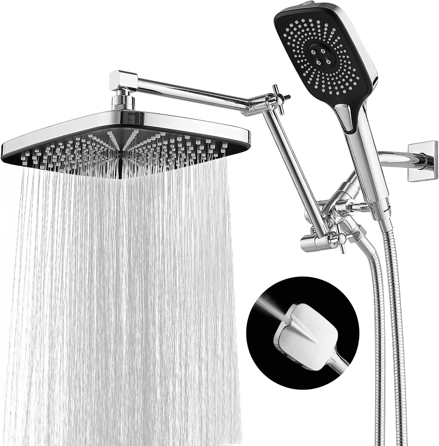 Jcrob 12 Inch Shower Head With Handheld, HighPressure Rain/Rainfall