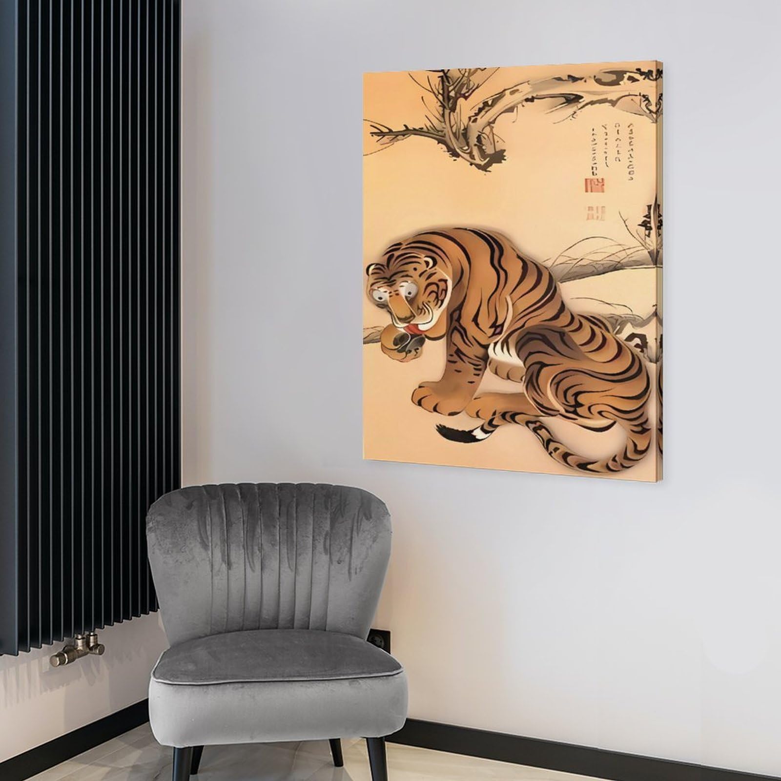 Amazon.co.jp: 伊藤若冲シリーズ 虎図 キャンバス絵画 アートパネル