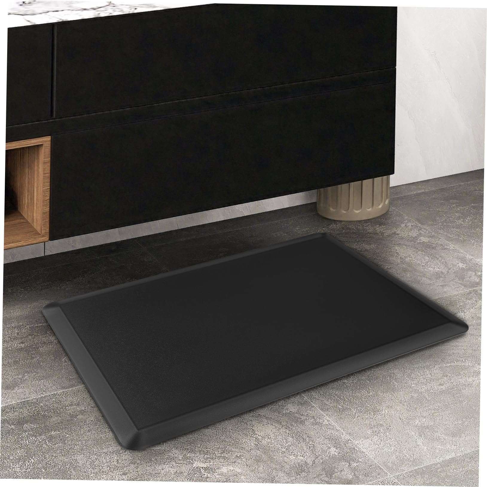 Tappetino Antistatico Anti-fatica per Cucina e Ufficio in Pvc e Schiuma Nero, Tappeto da Pavimento Antiscivolo, Facile da Pulire, per Pause e Uffici