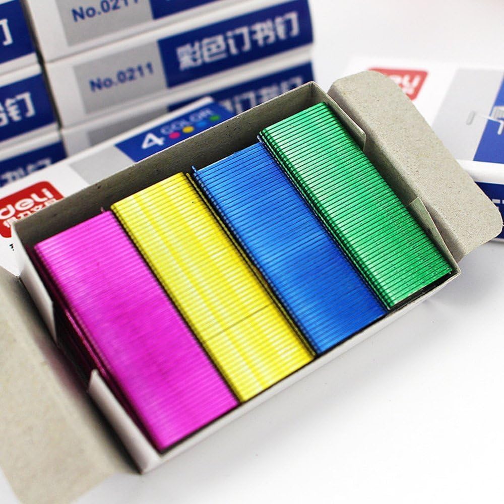 Nacpy Coloured Staples, Standard Size, Pack of 800, Fit Most Desktop Staplers, Practical Office Study Supplies