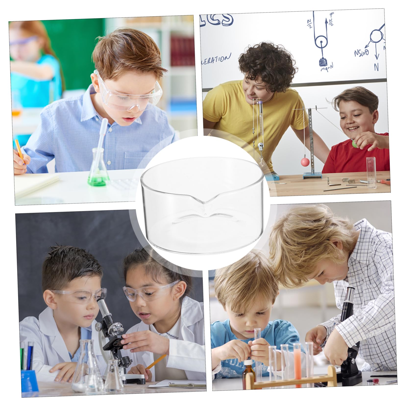 Unomor Glass Crystallization Dish Basin with Storage Small Lab Glassware Baking Clear Lab Evaporation Dishes Portable Equipment Laboratory Borosilicate Crystallizing Large Transparent