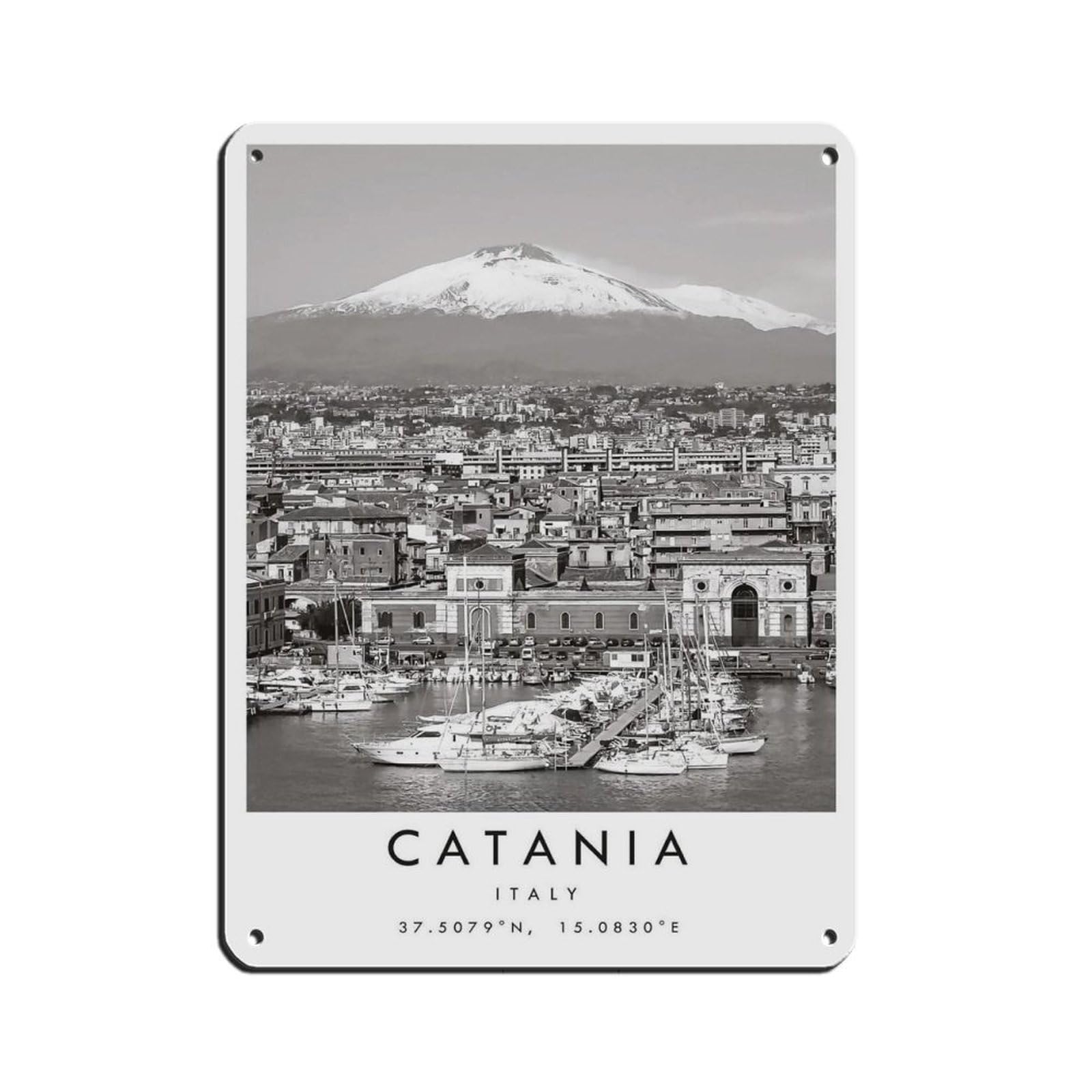 Catania Travel (45) Retro Poster Metal Tin Sign Chic Art Retro Iron Painting Bar People Cave Cafe Family Garage Poster Wall Decoration 12x16inch(30x40cm)