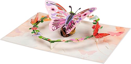 Miniatura 3 de Paper Love Tarjeta desplegable 3D de mariposas florales, regalo para cumpleaños, boda, aniversario, día de la madre, agradecimiento, recuperarse,