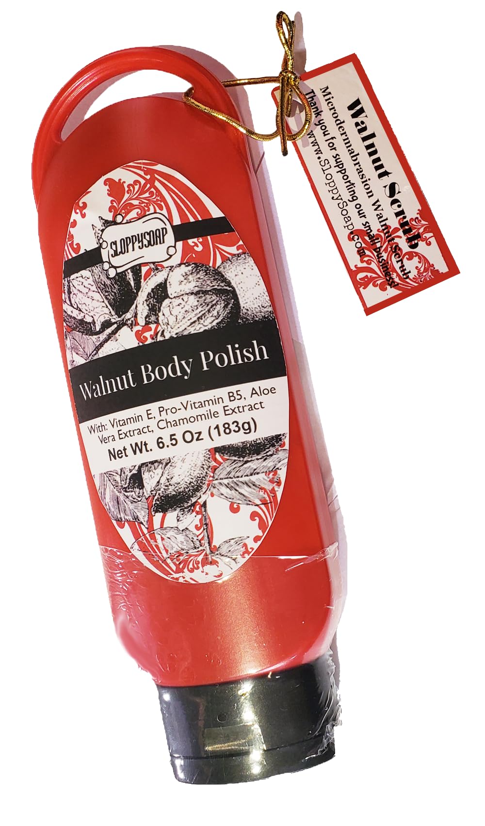 Walnut Body Polish, Exfoliating Scrub, Creamy Texture, Paraben-Free, Mineral Oil-Free, with Pro-Vitamin B5, Vitamin E, by SloppySoap®