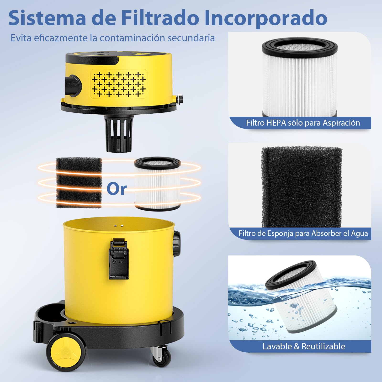 COSTWAY 4 en 1 Aspiradora en Seco y Húmedo 1200W, Máquina Limpiadora de Alfombras y Tapicería con Succión Máxima de 17 KPA, 20L+4L Depósito Agua y Accesorios para Piso, Escalera, Sofá, Coche
